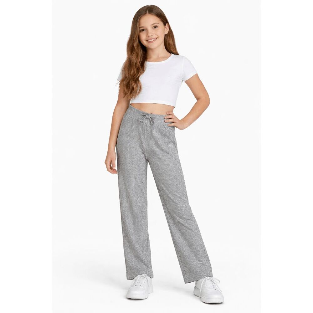 Hurley Girls Ribbed Knit Lounge Pants – Size 6 – Soft Gray Joggers